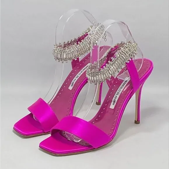 Manolo Blahnik Parinasan 105 Embellished Sandals size 39 - Picture 1 of 12